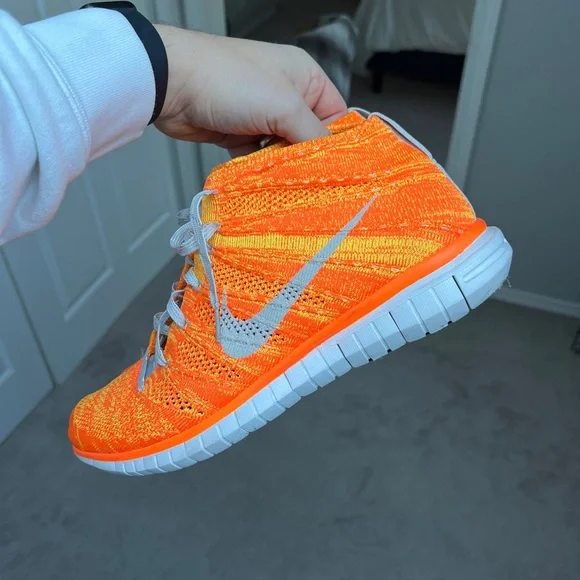 Nike | Shoes | Nike Free Flyknit Chukka Orange Volt In Size  display picture 3